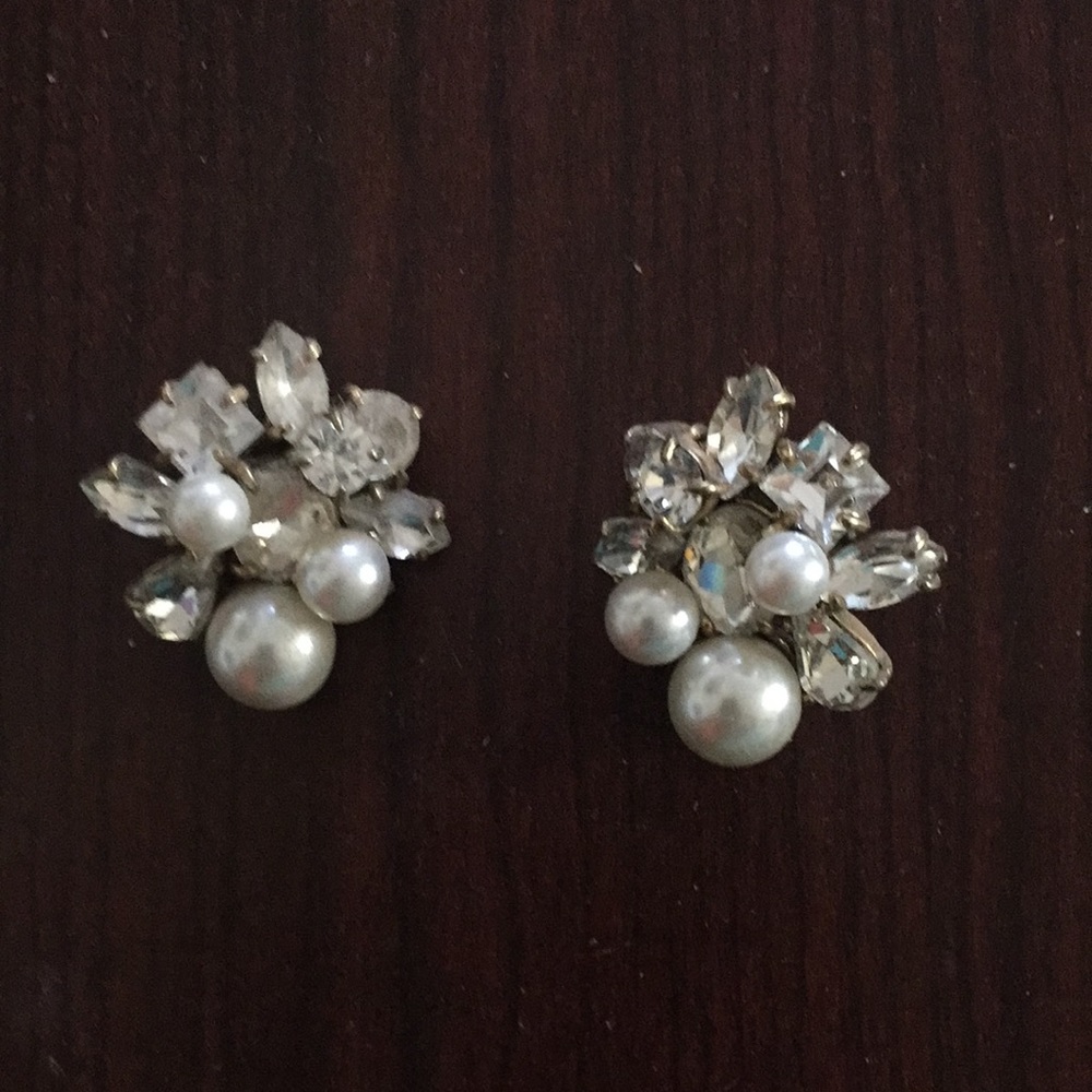 J Crew pearl cluster earrings